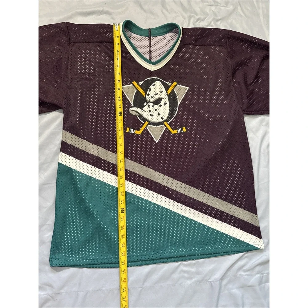 Vintage Disney Anaheim Mighty Ducks Large CCM Mesh Hockey Shirt 1993